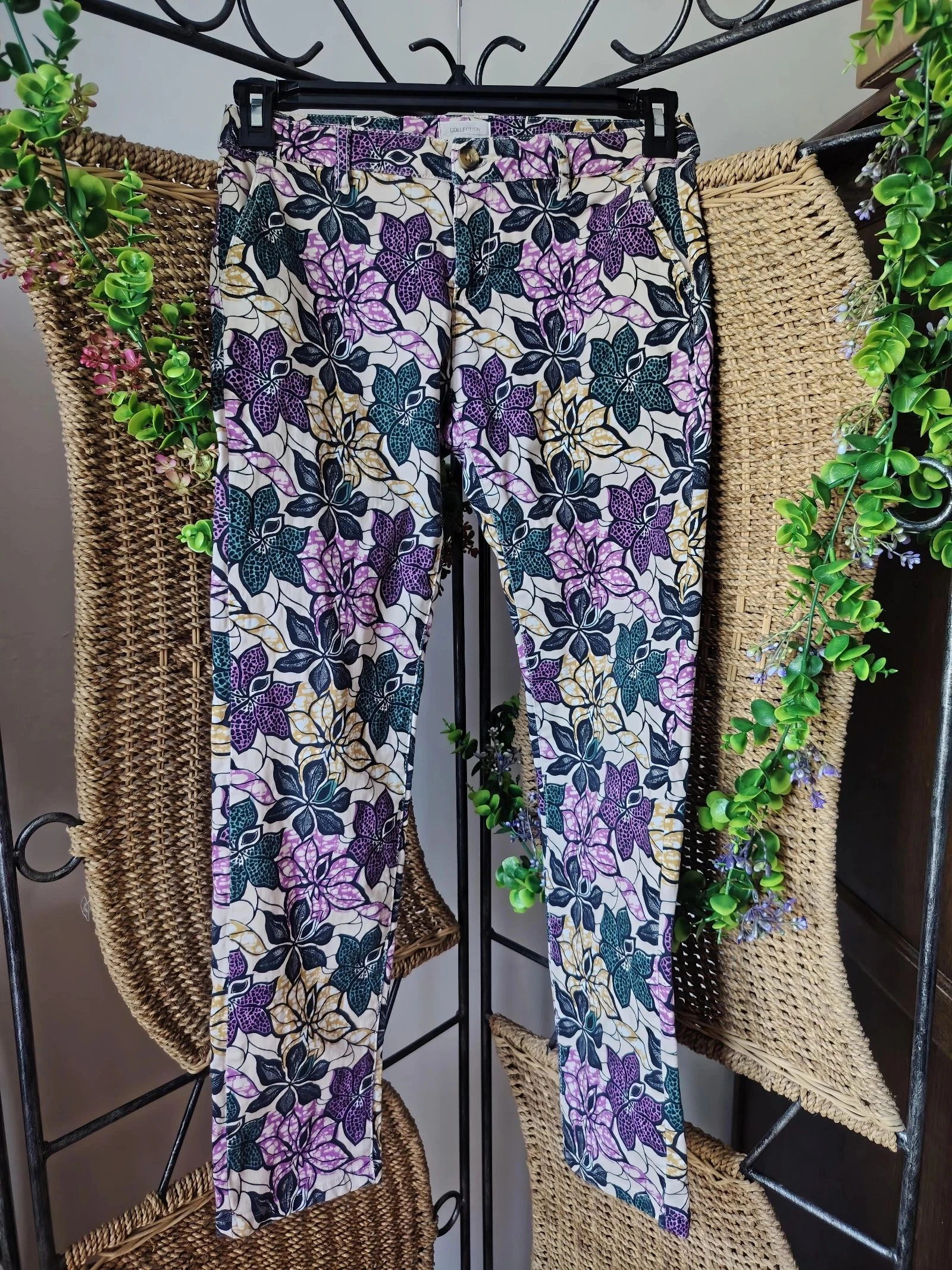 Jeans fleuri multicolore 38 Lab Dip 